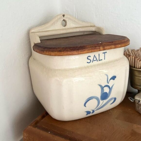 1930s Vintage Rörstrand Swedish Porcelain Salt Cellar Box - Picture 2 of 4